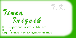 timea krizsik business card